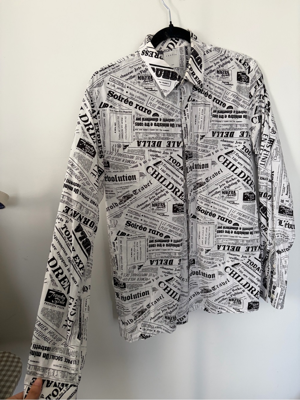 Sandro Newspaper Slim Fit Shirt - Medium - Picture 8 of 14